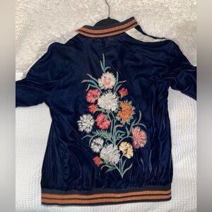 Zara velvet embroidered jacket